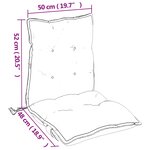 vidaXL Coussins de chaise à dossier bas lot de 4 motif à carreaux noir