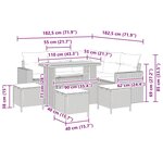 Ensemble de Canapés de Jardin de 9 Pièces avec Coussins en Beige Poly Rattan