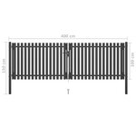 vidaXL Portail de clôture de jardin Acier 4x1 5 m Anthracite