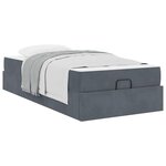 vidaXL Cadre de lit avec matelas Gris foncé 80 x 200 cm Velours