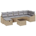 vidaXL Ensemble de Canapés avec coussin avec stockage Beige polyrotin