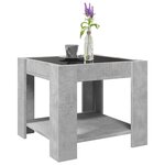 vidaXL Table basse avec LED gris béton 53x53x45 cm bois d'ingénierie