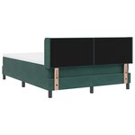 vidaXL Lit à ressorts avec tête de lit Vert foncé 190 x 140 cm Velours