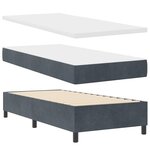 Lit à ressorts vidaXL avec matelas gris foncé 100x200 cm en velours