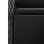 vidaXL Ensemble à manger de jardin 9 Pièces Noir Poly rotin et acacia