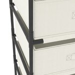 vidaXL Étagère de rangement avec 4 paniers en tissu Acier Crème