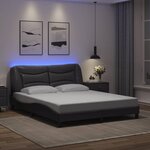vidaXL Cadre de lit avec LED sans matelas gris 160x200 cm