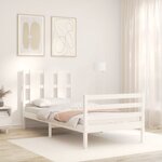 vidaXL Cadre de lit sans matelas blanc 90x200 cm bois massif