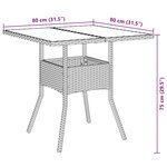 vidaXL Ensemble à manger de jardin et coussins 5 Pièces gris rotin verre