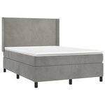 vidaXL Sommier à lattes de lit et matelas Gris clair 140x200cm Velours