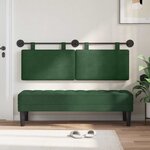 vidaXL Tête de lit suspendue Vert Jungle Tissu en velours côtelé