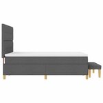 vidaXL Lit à ressorts avec coussin Gris foncé 200 x 140 cm tissu