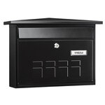 Boîte aux Lettres en Acier  Deco E5704  Fond Étroit  Anti-pluie  Noir