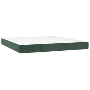 vidaXL Matelas de lit à ressorts ensachés fermeté moyenne Vert foncé 160x200x20 cm