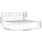 vidaXL Cadre de lit métal sans matelas et tête de lit noir 180x200 cm