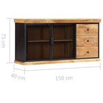 vidaXL Buffet 150x40x75 cm Bois de manguier solide