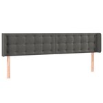vidaXL Tête de lit à LED Gris foncé 203x16x78/88 cm Velours