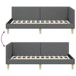 vidaXL Cadre de lit d'angle avec tête de lit Gris foncé 80 cm x 200 cm