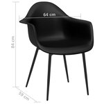 vidaXL Chaises à manger lot de 4 noir PP
