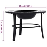 vidaXL Foyer mosaïque Noir et blanc 68 cm Céramique