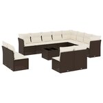 vidaXL Salon de jardin avec coussins 13 Pièces marron résine tressée