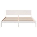 vidaXL Cadre de lit Blanc 200 x 200 cm Bois de pin massif