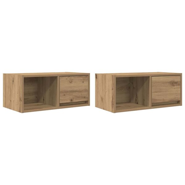 vidaXL Meubles TV 2 Pièces chêne artisanal 60x31x25 5cm bois d'ingénierie