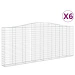 vidaXL Paniers à gabions arqués 6 Pièces 400x30x160/180 cm Fer galvanisé