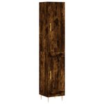 vidaXL Buffet haut Chêne fumé 34 5x34x180 cm Bois d'ingénierie