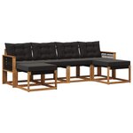 vidaXL Ensemble de canapés d'extérieur 6 pc Naturel et noir
