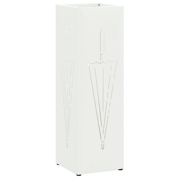 vidaXL Porte-parapluie Blanc Métal Compact Porte-parapluie