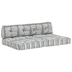 vidaXL Coussin de canapé palette Gris Tissu Patchwork