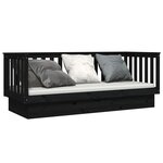 vidaXL Lit de jour sans matelas noir 75x190 cm bois de pin massif