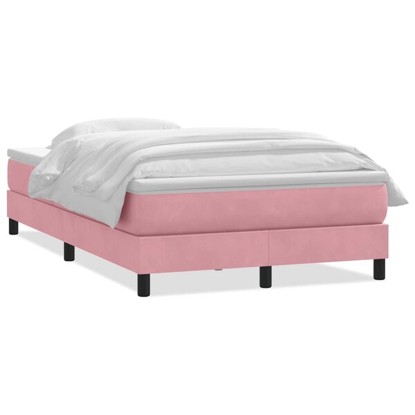 vidaXL Sommier à lattes de lit avec matelas rose 120x220 cm velours