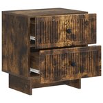 vidaXL Cabinet de chevet avec tiroir Chêne fumé 43 x 34 5 x 47 5 cm