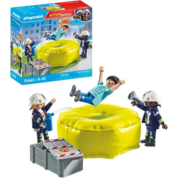 PLAYMOBIL 71465 - Pompiers avec coussin de sauvetage