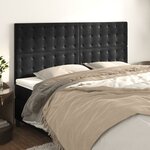 vidaXL Têtes de lit 4 Pièces Noir 90x5x78/88 cm Velours