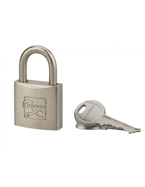 THIRARD - Cadenas à clé Skipper  inox  marine  anse inox  30mm  2 clés