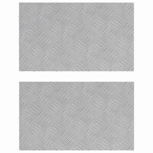 vidaXL Plaques à damier 2 Pièces Argent 50 x 30 cm Aluminium