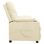 vidaXL Fauteuil Crème Similicuir