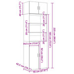 vidaXL Armoire de rangement gris béton 70x42 5x225cm bois d'ingénierie