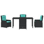 vidaXL Ensemble de salle à manger de jardin 5 pièces en Poly Rattan noir