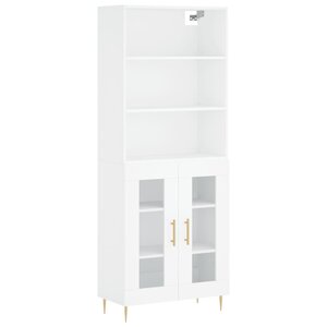 vidaXL Buffet haut Blanc 69 5x34x180 cm Bois d'ingénierie