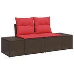 vidaXL Ensemble de canapé de jardin 9 Pièces Marron polyrotin