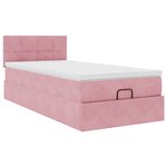 vidaXL Cadre de lit ottoman avec matelas rose 80x200 cm velours