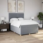 vidaXL Sommier à lattes de lit avec matelas Gris clair 140x200cm Tissu
