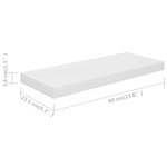 vidaXL Étagère murale flottante 2 Pièces Blanc brillant 60x23 5x3 8cm MDF
