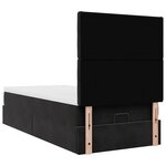 VidaXL Cadre de lit ottoman avec matelas noir 100x200cm velours