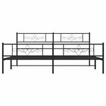 vidaXL Cadre de lit métal sans matelas avec pied de lit noir 193x203cm