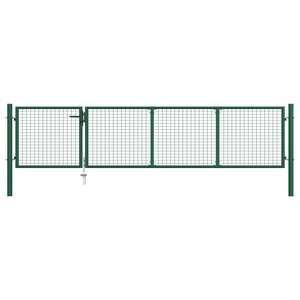 vidaXL Portillon Acier 350x75 cm Vert